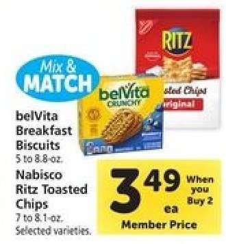 belVita Breakfast Biscuits / Nabisco Ritz Toasted Chips