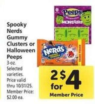 Spooky Nerds Gummy Clusters or Halloween Peeps