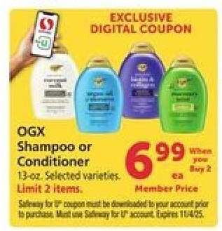 OGX SHAMPOO OR CONDITIONER