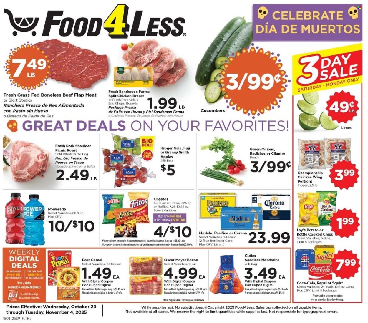 Food 4 Less ad - 10/29/2025 - 11/04/2025. Page 1