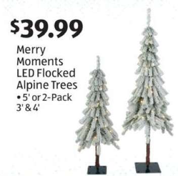 Merry Moments LED Flocked Alpine Trees