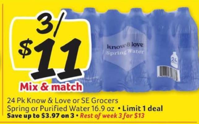 Know & Love or SE Grocers Water