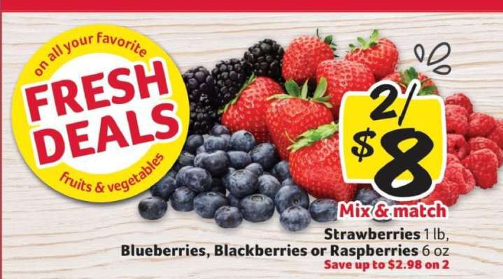 Strawberries, Blueberries, Blackberries or Raspberries