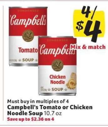 Campbell's Tomato or Chicken Noodle Soup