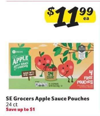 SE Grocers Apple Sauce Pouches