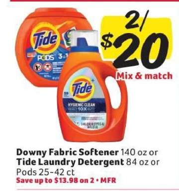Downy Fabric Softener or Tide Laundry Detergent