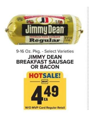 Jimmy Dean Breakfast Sausage or Bacon