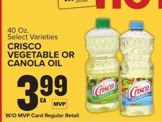 Crisco Vegetable or Canola Oil