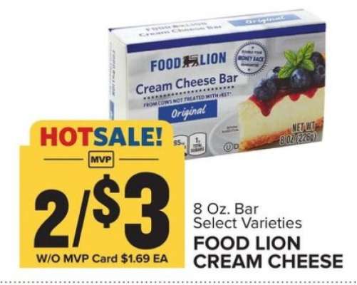 Food Lion Cream Cheese