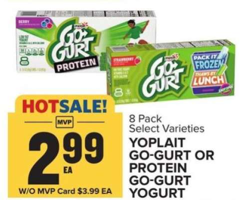 Yoplait Go-Gurt or Protein Go-Gurt Yogurt