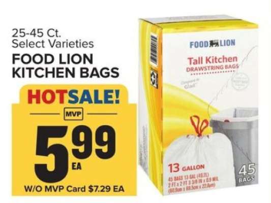 FOOD LION KITCHEN BAGS