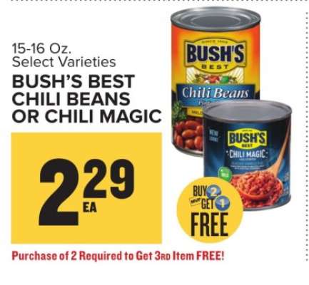 BUSH’S BEST CHILI BEANS OR CHILI MAGIC