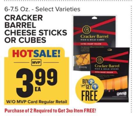 Cracker Barrel Cheese Sticks or Cubes