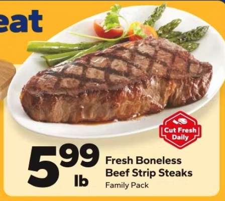 Fresh Boneless Beef Strip Steaks