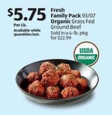 Fresh Family Pack 93/07 Organic Grass Fed Ground Beef