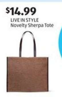 LIVE IN STYLE Novelty Sherpa Tote