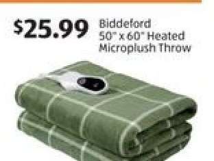 Biddeford 50" x 60" Heated Microplush Throw