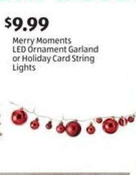 Merry Moments LED Ornament Garland or Holiday Card String Lights