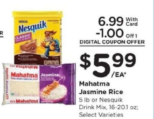 Mahatma Jasmine Rice or Nesquik Drink Mix
