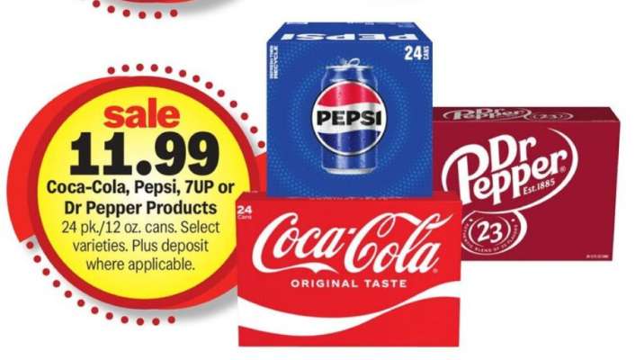 Coca-Cola, Pepsi, 7UP or Dr Pepper Products*
