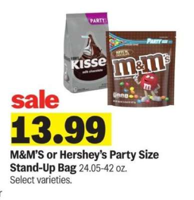 M&M'S or Hershey's Party Size Stand-Up Bag