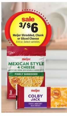 Meijer Shredded, Chunk or Sliced Cheese