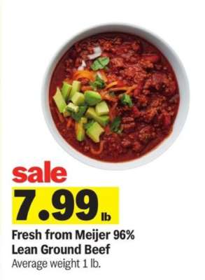 Fresh from Meijer 96% Lean Ground Beef