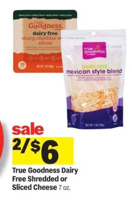 True Goodness Dairy Free Shredded or Sliced Cheese