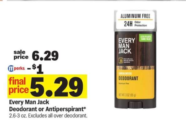 Every Man Jack Deodorant or Antiperspirant