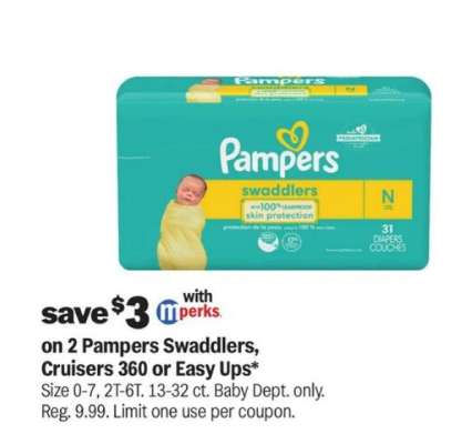 Pampers Swaddlers, Cruisers 360 or Easy Ups