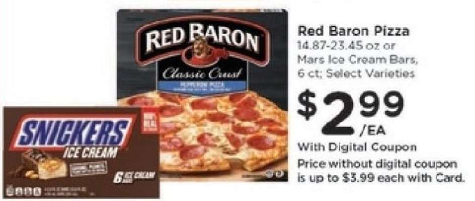 Red Baron Pizza or Mars Ice Cream Bars