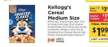 Kellogg's Cereal Medium Size