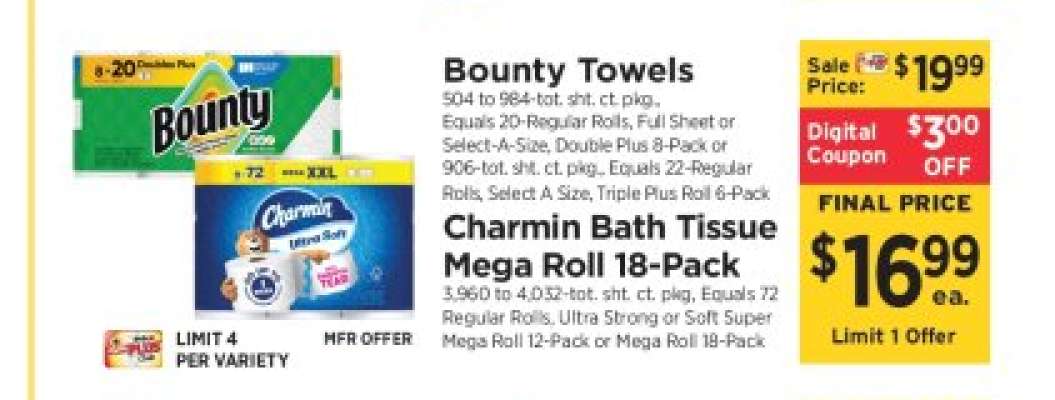 Charmin Bath Tissue Mega Roll 18-Pack
