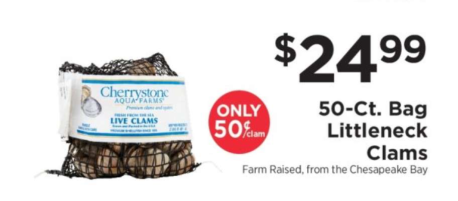 50-ct. Bag Littleneck Clams