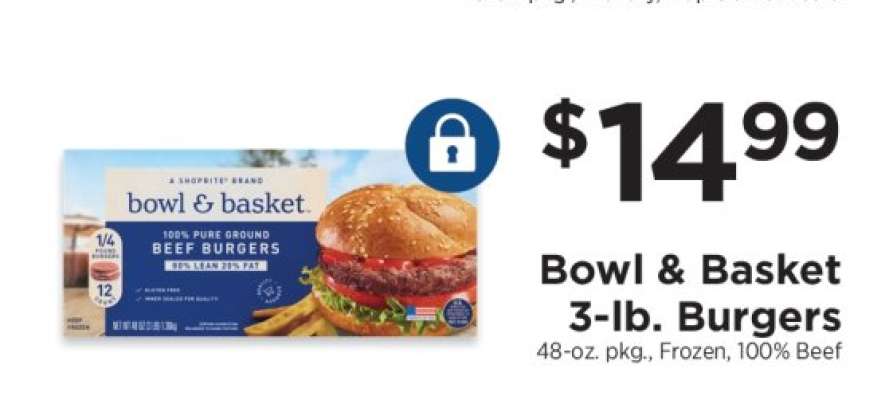 Bowl & Basket 3-lb. Burgers