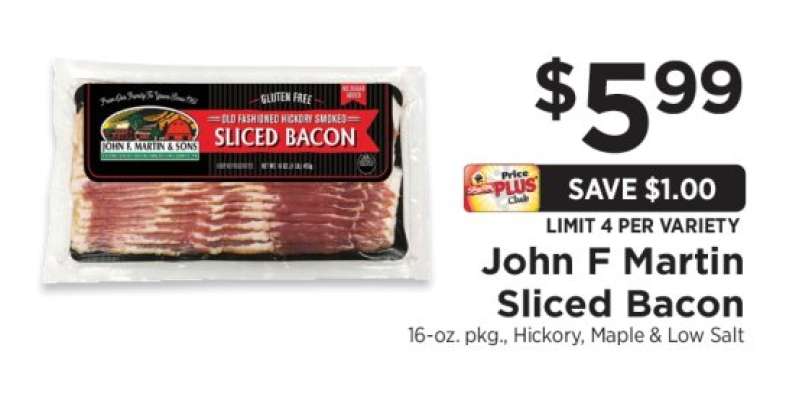 John F Martin Sliced Bacon