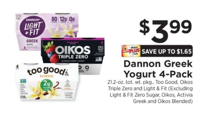 Dannon Greek Yogurt 4-Pack