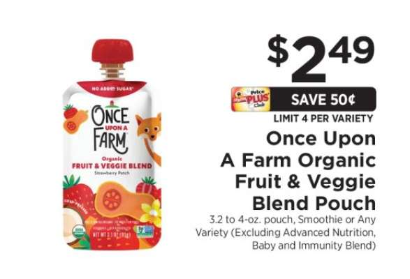 Once Upon a Farm Organic Fruit & Veggie Blend Pouch