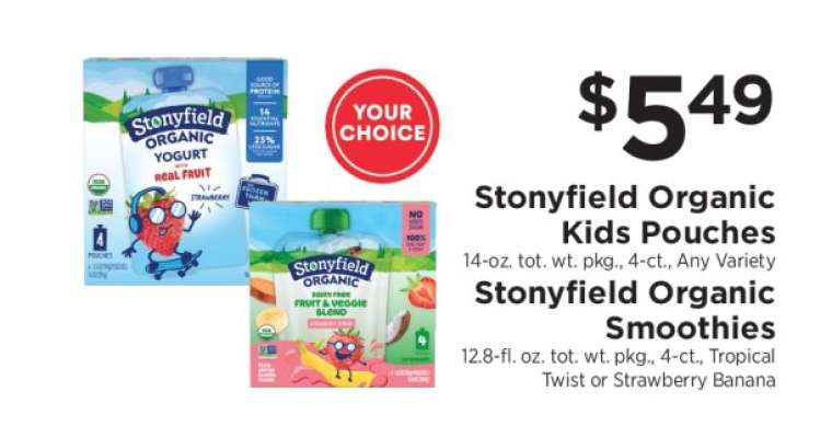 Stonyfield Organic Kids Pouches / Stonyfield Organic Smoothies