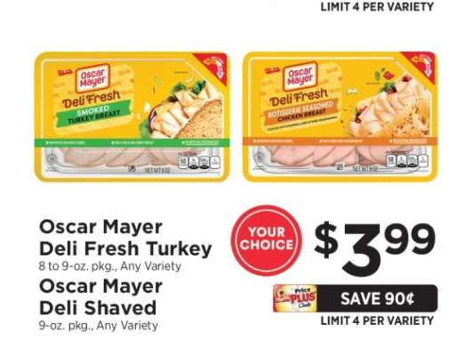 Oscar Mayer Deli Fresh Turkey or Deli Shaved
