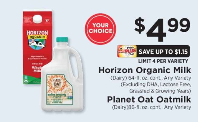 Horizon Organic Milk / Planet Oat Oatmilk