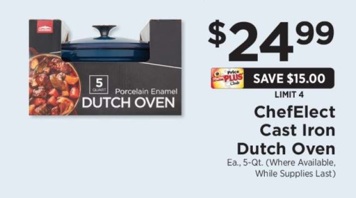 ChefElect Cast Iron Dutch Oven