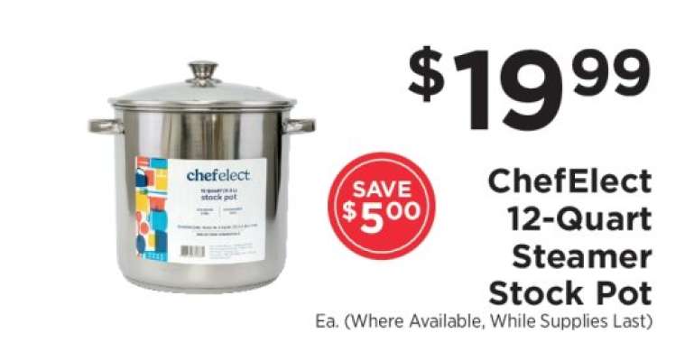 ChefElect 12-Quart Steamer Stock Pot