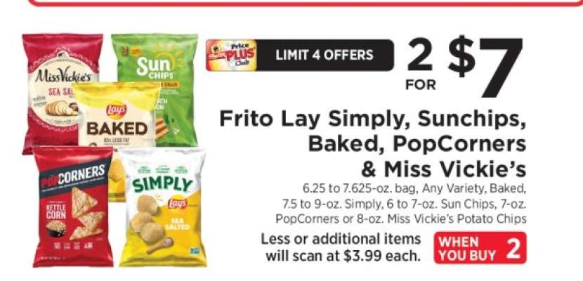 Frito Lay Simply, Sunchips, Baked, Popcorners & Miss Vickie's