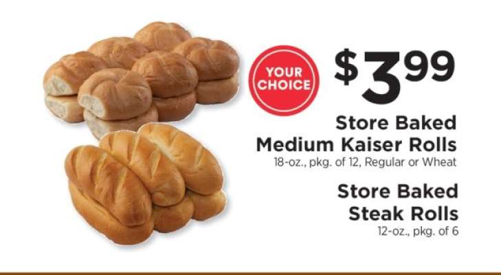 Store Baked Medium Kaiser Rolls / Store Baked Steak Rolls