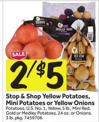 Stop & Shop Yellow Potatoes, Mini Potatoes or Yellow Onions
