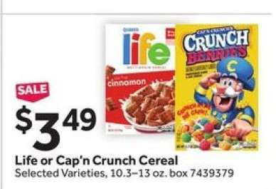 Life or Cap'n Crunch Cereal