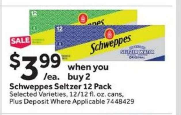 Schweppes Seltzer 12 Pack