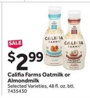 Califia Farms Oatmilk or Almondmilk