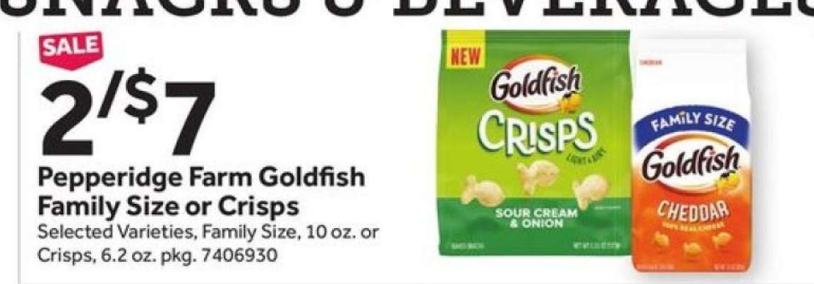 Pepperidge Farm Goldfish Family Size or Crisps